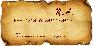 Markfeld Aurélián névjegykártya